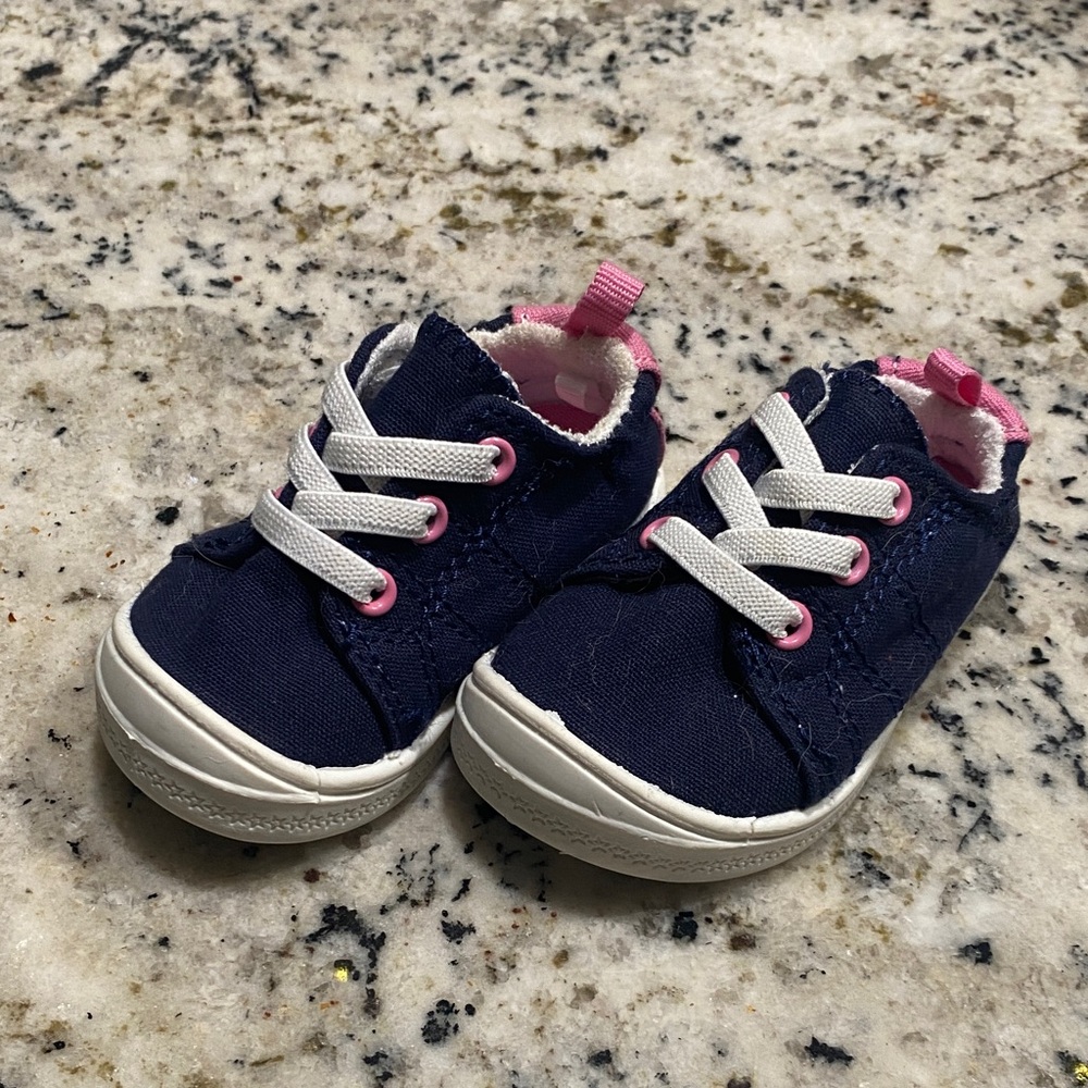 Wonder Nation Navy and Pink Sneakers